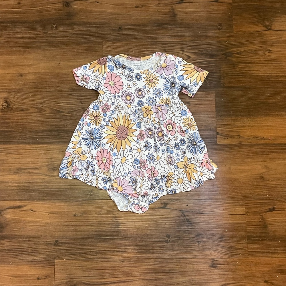 Posh Peanut Presley Jane Daisies Ruffled Bodysuit Dress